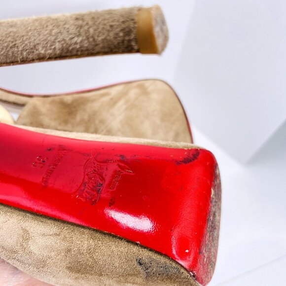 Christian Louboutin Suede Leather Carlotta Ultra High 160mm Platform Heels 35 - Picture 13 of 16
